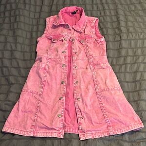GAP Pink Sleeveless Kids Jean Jacket